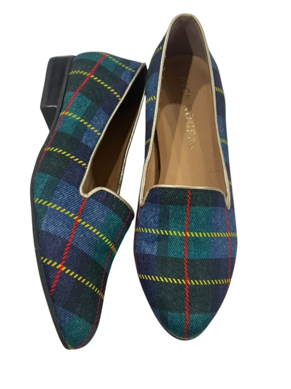 NEW Jack Rodgers Ginny Plaid Loafer Shoes Women's Size 7.5